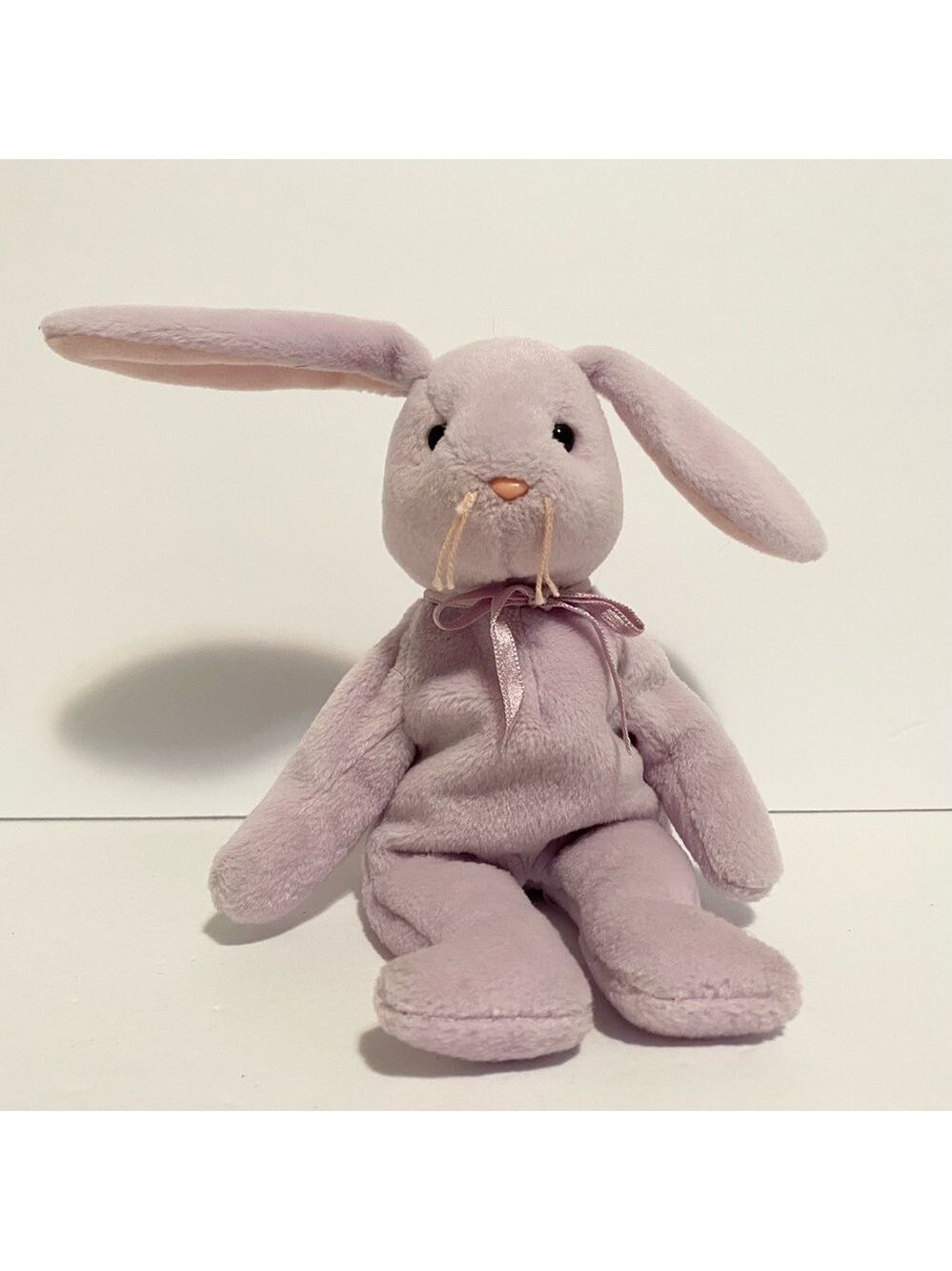 TY Beanie Babies Hoppity Purple Bunny Plush 1996 Easter Stuffed Animal Vintage